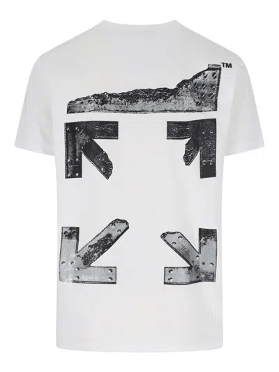 Off-white Graphic Print Crew Neck Short Sleeve T-shirt In White