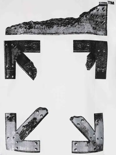 Off-white Graphic Print Crew Neck Short Sleeve T-shirt In White