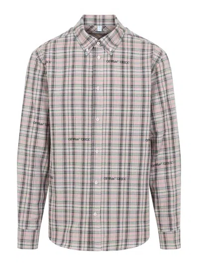 Off-white Pink Flannel Regular Shirt In Multi