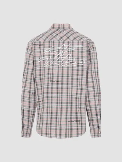 Off-white Pink Flannel Regular Shirt In Multi