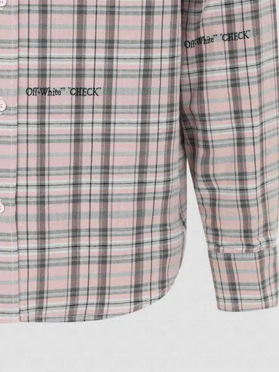 Off-white Pink Flannel Regular Shirt In Multi