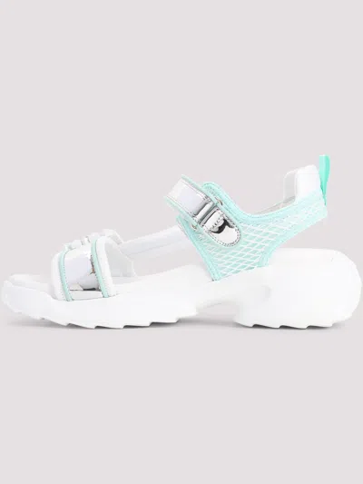 Roger Vivier Multicolor Viv On The Run Leather Sandals In White