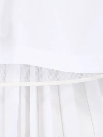 Sacai Short Sleeve Top Chest Pocket Pleated Back In White