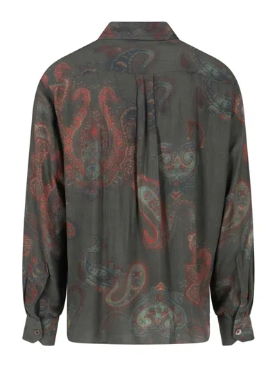 Our Legacy Casual Long Sleeve Shirt Paisley Pattern In Green
