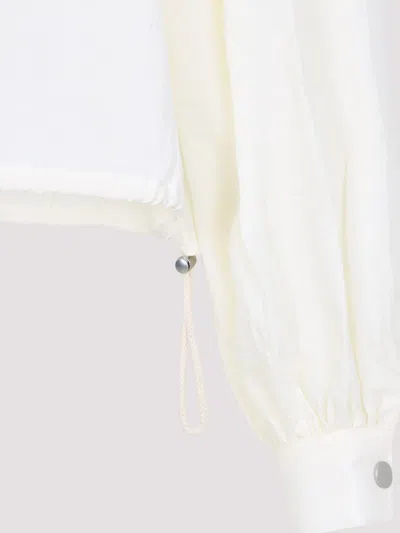 Co Drawstring Gathered Blouse In Neutral