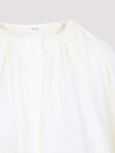Co Drawstring Gathered Blouse In Neutral
