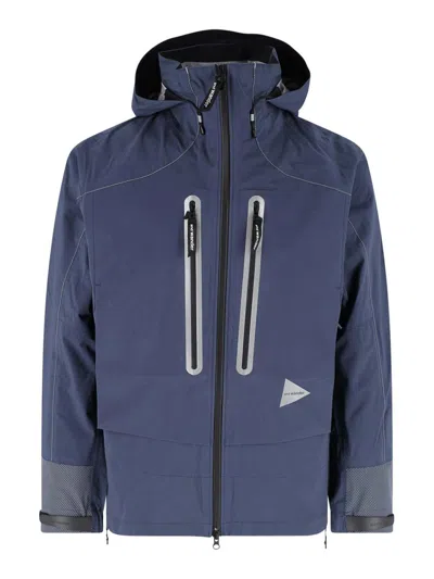 And Wander Pertex Shield Waterproof Jacket In Blue