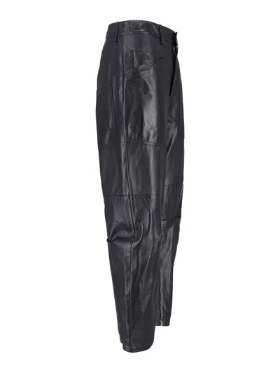 Nili Lotan Shon Leather Barrel-leg Pants In Animal Print