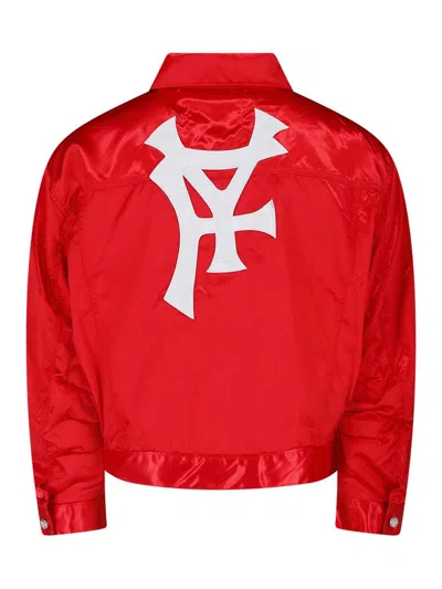 Pdf Cropped Satin Jacket With Button Closure In Red