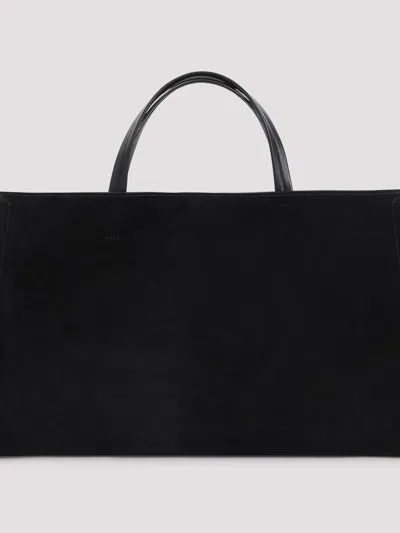 Phoebe Philo Black Kit Cabas Medium Suede Leather Shoulder Bag In Black
