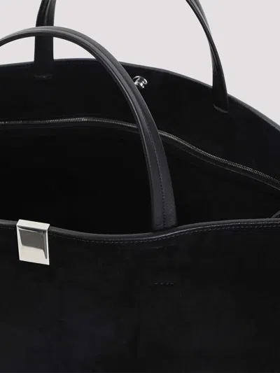 Phoebe Philo Black Kit Cabas Medium Suede Leather Shoulder Bag In Black