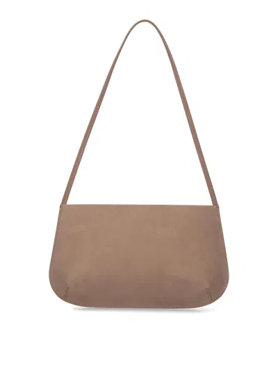 Fane Beige Bra Suede Shoulder Bag In Brown