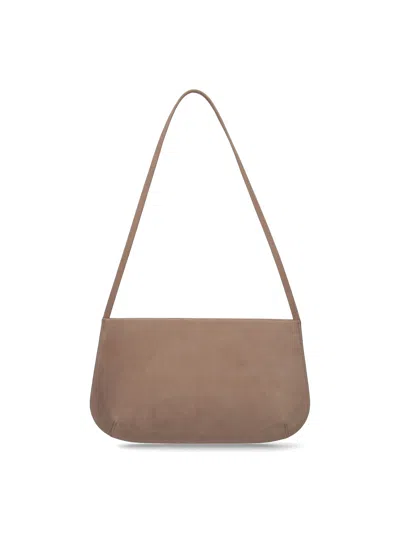 Fane Beige Bra Suede Shoulder Bag In Brown