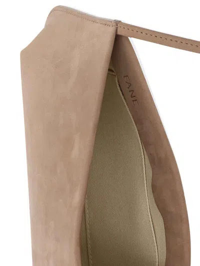 Fane Beige Bra Suede Shoulder Bag In Brown