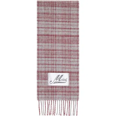 Marni Check-pattern Fringed Scarf In Multi