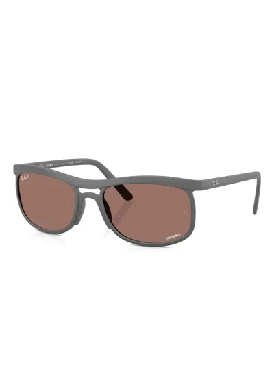 Ray Ban Rectangle-frame Sunglasses In Gray