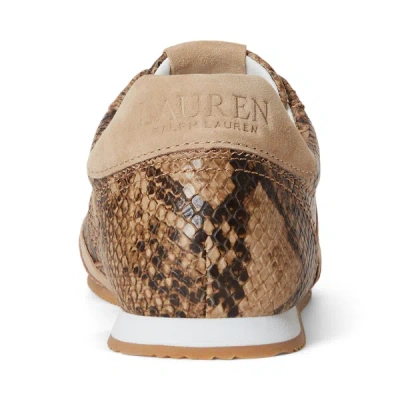 Ralph Lauren Dani Python-embossed Low-profile Sneaker In Tan Multi/tan In Brown