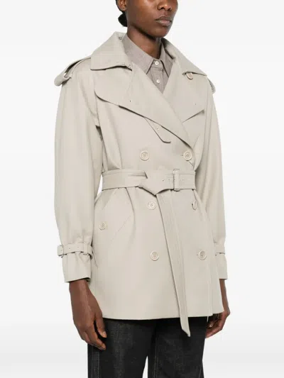Max Mara Cacio Double-breasted Belted Duster Coat In Neutral
