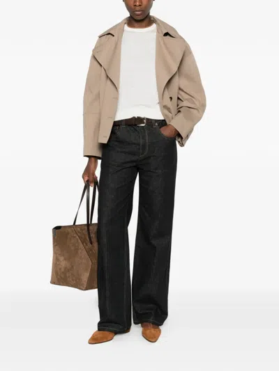 Max Mara Contrast-trim Short-sleeve Top In White