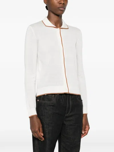 Max Mara Studio Silk-wool Blend Sweater In White