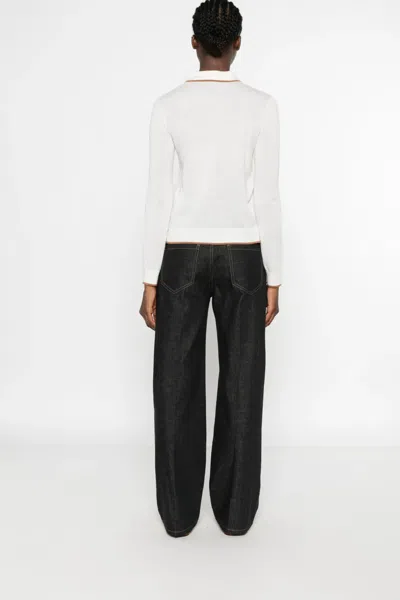 Max Mara Studio Silk-wool Blend Sweater In White
