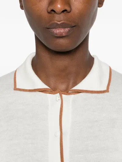 Max Mara Studio Silk-wool Blend Sweater In White
