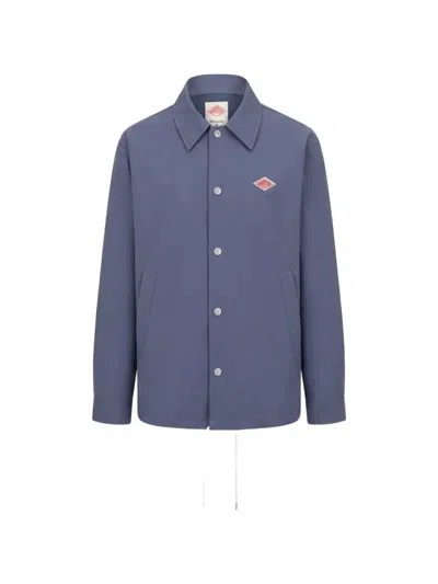 Danton Logo-patch Drawstring-hem Jacket In Blue