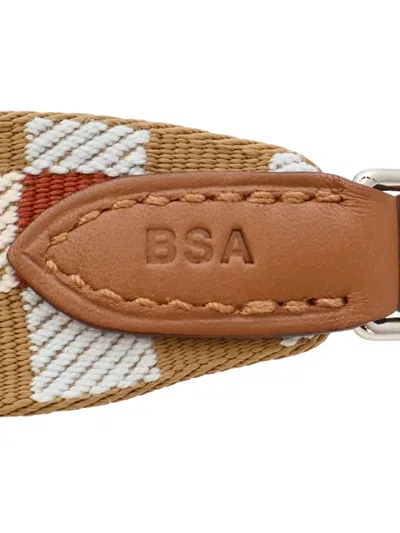 Pre-owned Hermes Check-pattern Bag Strap In Brown