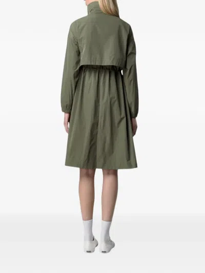K-way Aube Memory Touch Coat In Green