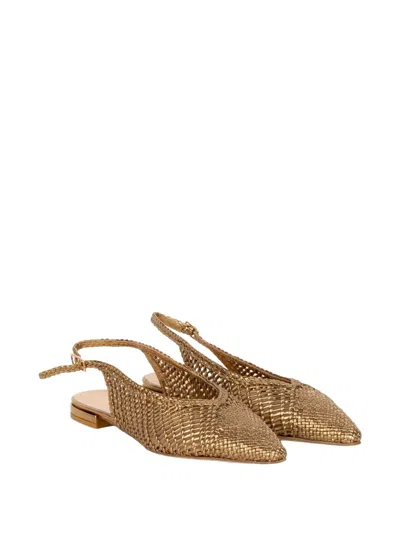 Status Woven Slingback Mule In Gold