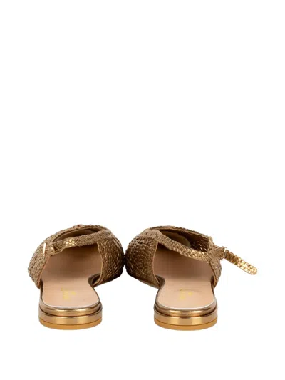 Status Woven Slingback Mule In Gold