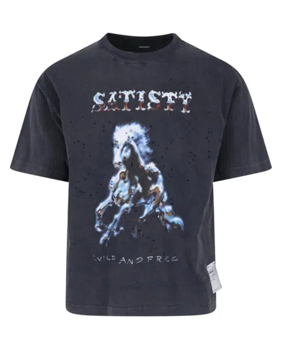 Satisfy T-shirt Mothtech Aged Black In Gray