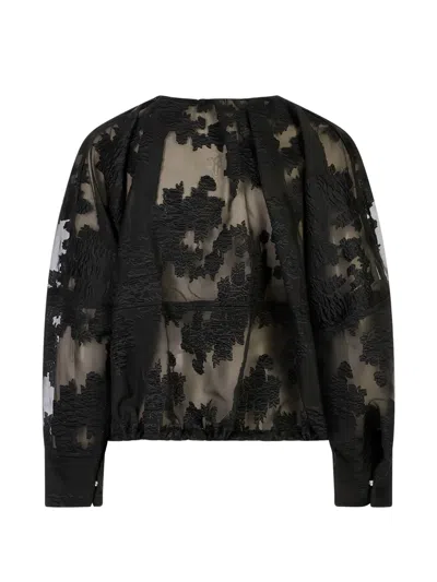 Meimeij Sheer-effect Bomber Jacket In Multi