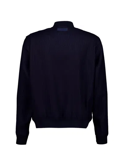 Givenchy Pinstriped Bomber Jacket In Blue