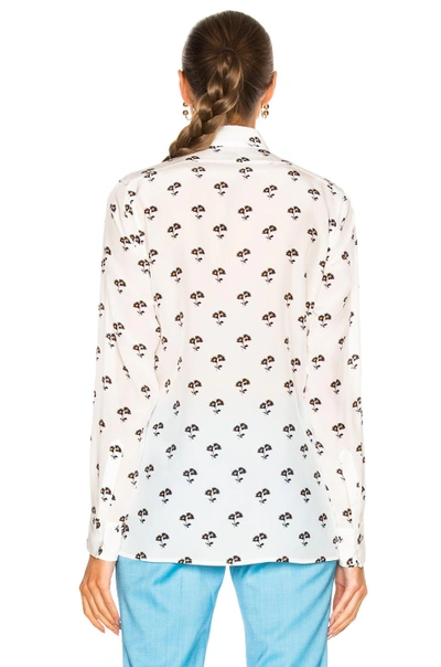 Shop Victoria Beckham Daisy Print Blouse In White Daisy Print