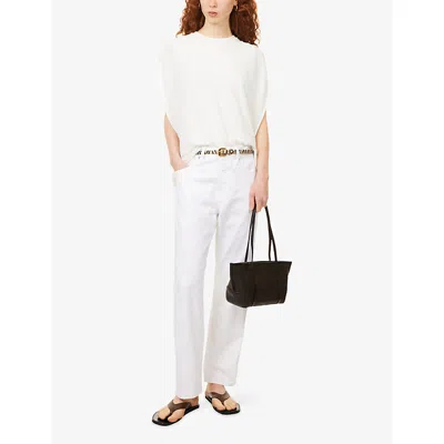 Good American Womens White001 Vintage Straight-leg Ankle Denim Jeans