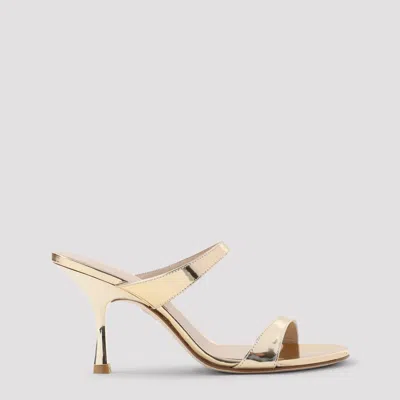 Stuart Weitzman Metallic-effect Double-strap Sandals In Multi