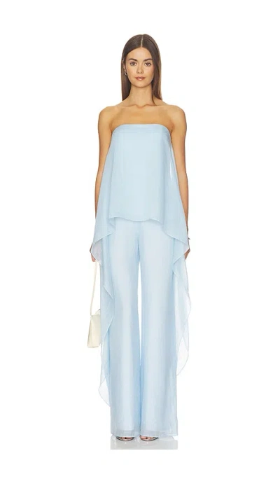 Amanda Uprichard Jenny Strapless Jumpsuit In Blue