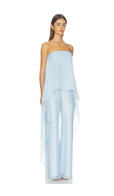 Amanda Uprichard Jenny Strapless Jumpsuit In Blue