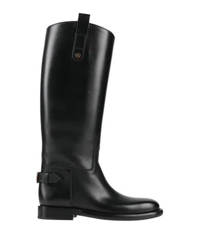 Burberry Knee-high Cavalier Leather Boots For Women In Black