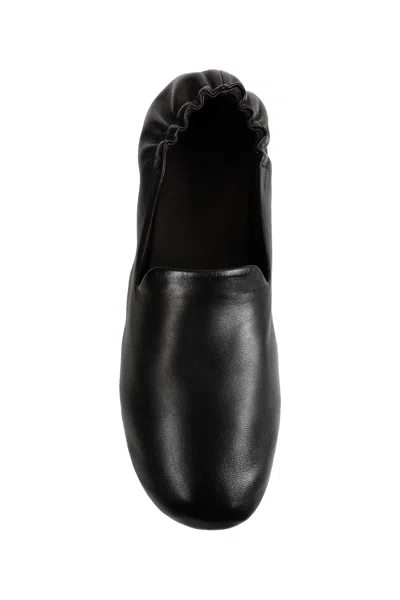 The Row Nappa Leather Casa Ballerinas Elasticated Back In Black