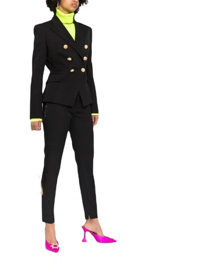 Balmain Double-breasted Wool Blazer In Black