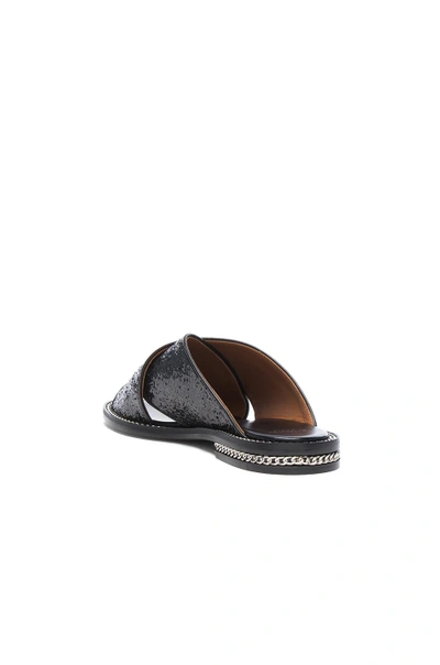 Shop Givenchy Crisscross Glitter Sandal In Metallics, Black.
