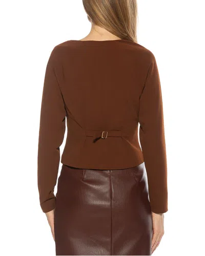 Alexia Admor Delyra Back Belt Front Button Crop Top In Brown