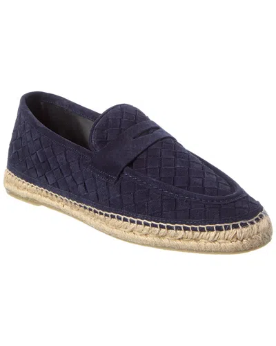 Castaã±er Java Blue Espadrillas With Contrasting Stitching And Pull-tab At The Heel In Suede Man In Black
