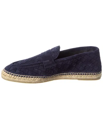 Castaã±er Java Blue Espadrillas With Contrasting Stitching And Pull-tab At The Heel In Suede Man In Black