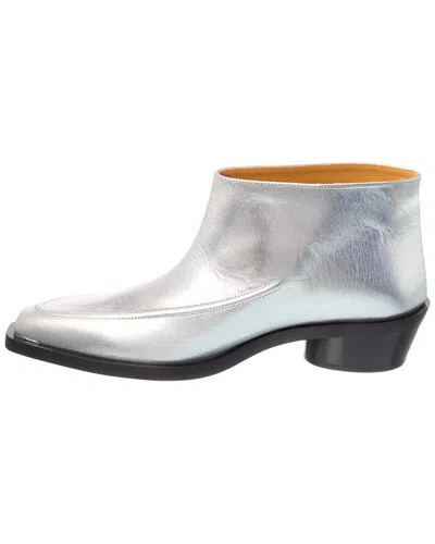 Proenza Schouler Woman Ankle Boots Silver Size 8 Calfskin In Silver