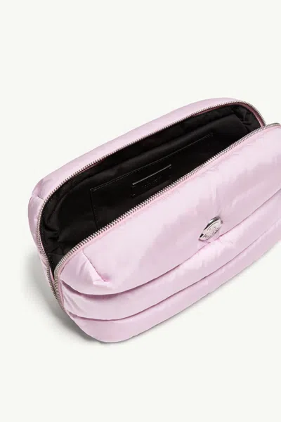 Moncler Caradoc Beauty Case Quilted Rectangular Design In Pink
