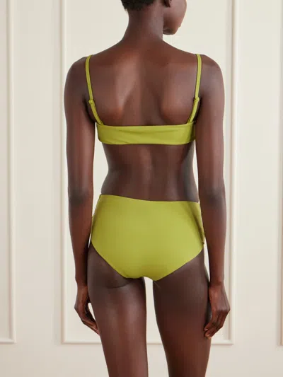 Christopher Esber Ruched Orbit Embellished Bikini Bottoms In Green
