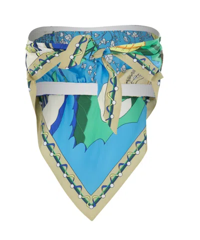 Tory Burch Printed Silk Scarf Top In Multi
